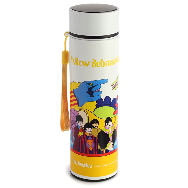 Stainless Steel Water Bottle with Digital Thermometer - Yellow Submarine 