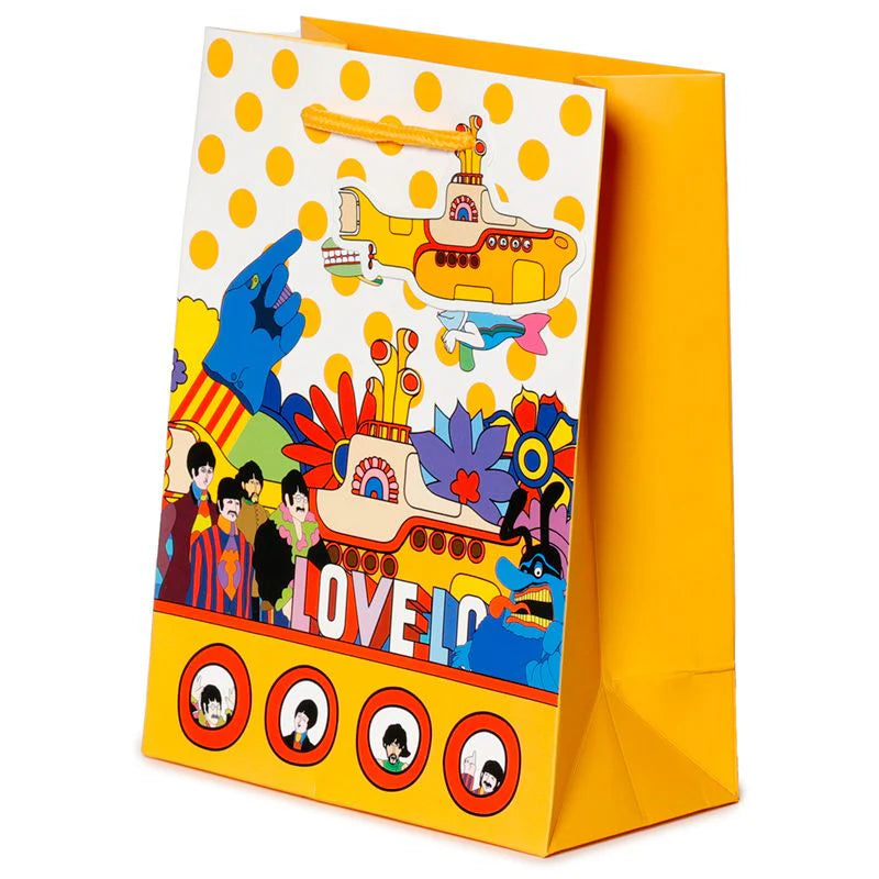 Sac cadeau - The Beatles Yellow Submarine - Sous-marin Jaune LOVE   23 x 17 x 9 cm